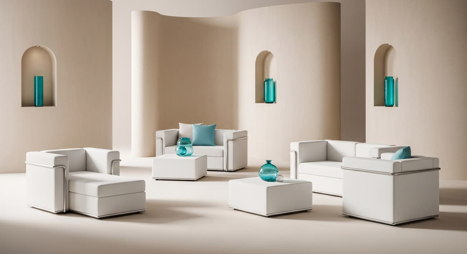 A minimalist modern furniture showroom interior